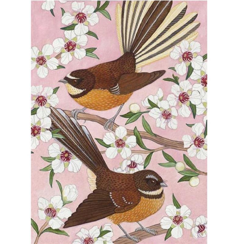 Two Fantails on a Branch Lens Cloth