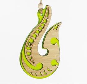 Bamboo Hook Ornament - Lime