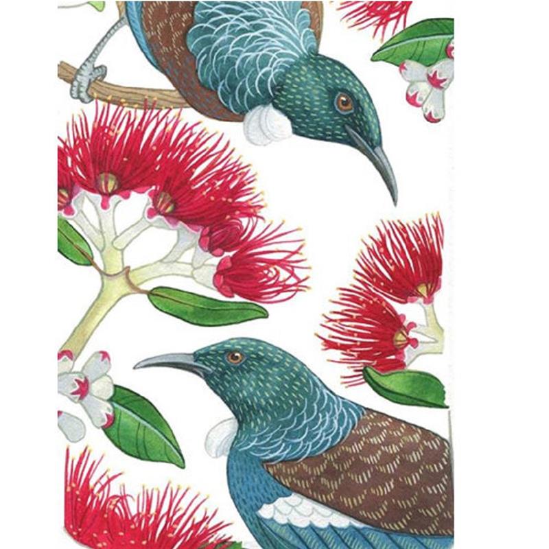Pohutukawa and Tui Lens Cloth