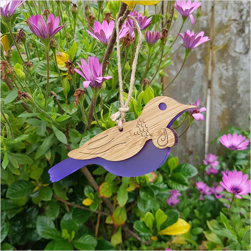 Bamboo Tui Ornament - Purple