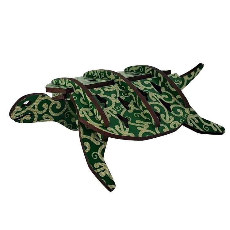 Turtle Flatpack - Green Koru