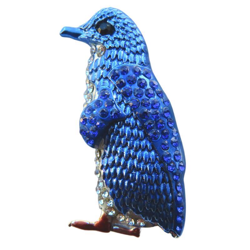 Blue Penguin Brooch