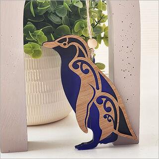 Bamboo Penguin Ornament - Blue