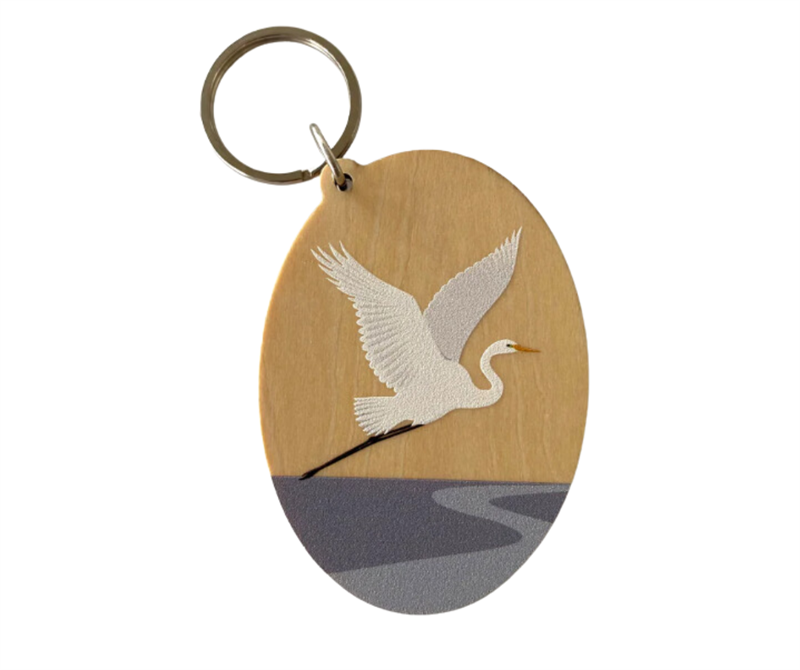 White Heron Keytag