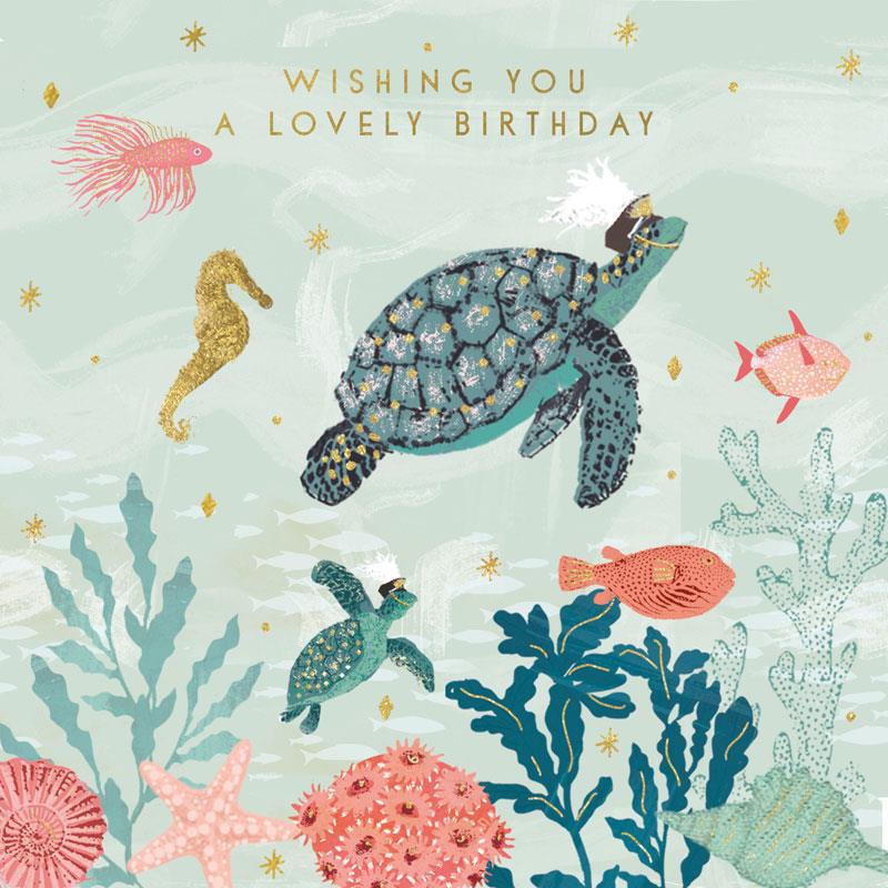 Turtles and Fish Greeting Card